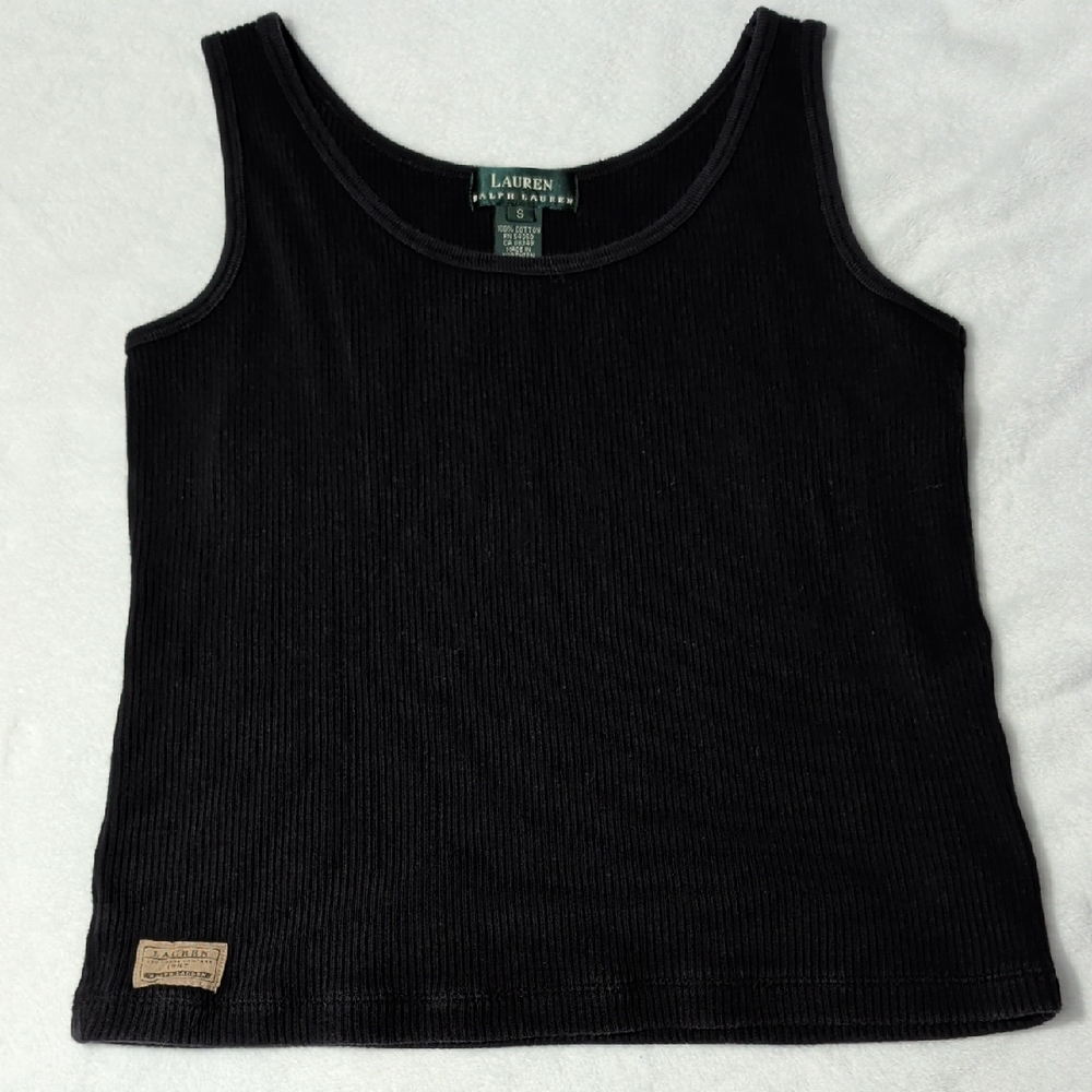 Y2K Vintage Ralph Lauren Tank With Leather Patch